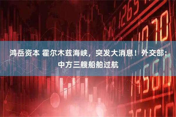 鸿岳资本 霍尔木兹海峡，突发大消息！外交部：中方三艘船舶过航