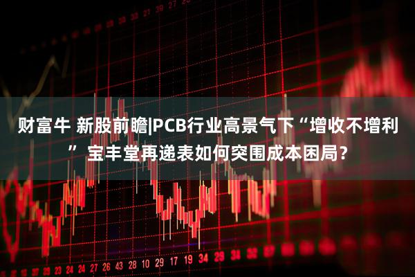 财富牛 新股前瞻|PCB行业高景气下“增收不增利” 宝丰堂再递表如何突围成本困局？